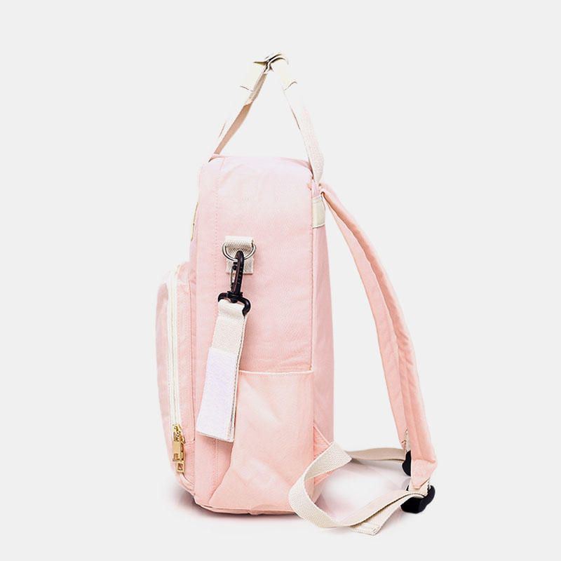 Damen Große Kapazität Casual Patchwork Reine Farbe Wasserdichter Rucksack