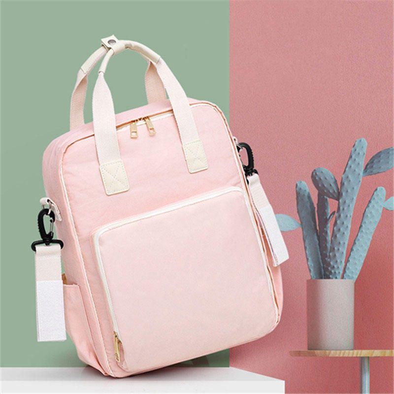 Damen Große Kapazität Casual Patchwork Reine Farbe Wasserdichter Rucksack