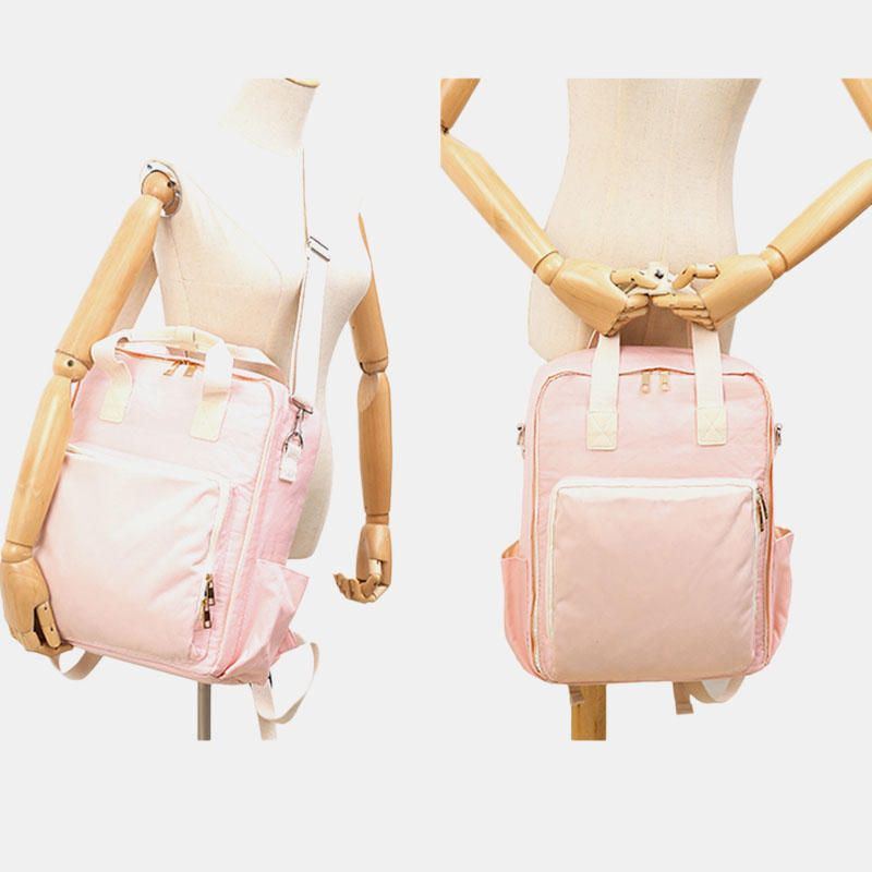 Damen Große Kapazität Casual Patchwork Reine Farbe Wasserdichter Rucksack