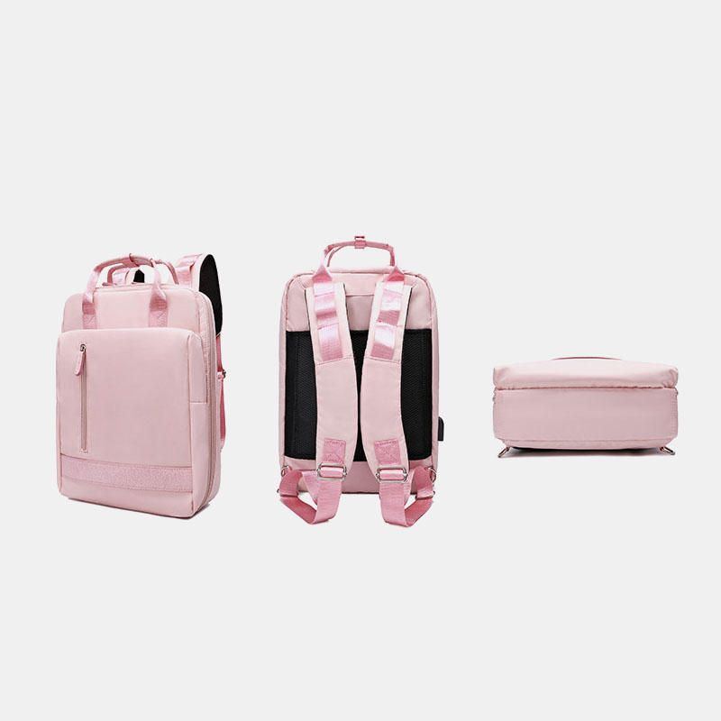 Damen Große Kapazitäts Art Und Weiseusb Reine Farben Multifunktionsrucksack