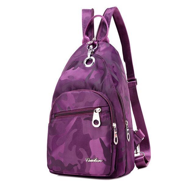 Damen Nylon Camouflage Rucksack Mädchen Outdoor Sport Multifunktions Brusttaschen Umhängetaschen