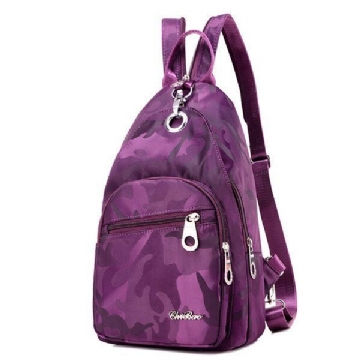 Damen Nylon Camouflage Rucksack Mädchen Outdoor Sport Multifunktions Brusttaschen Umhängetaschen