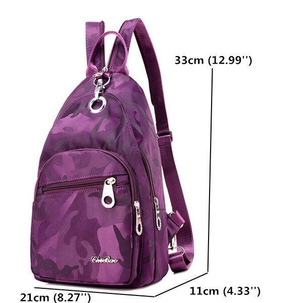 Damen Nylon Camouflage Rucksack Mädchen Outdoor Sport Multifunktions Brusttaschen Umhängetaschen