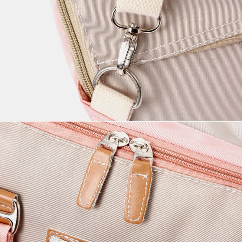 Damen Nylon Usb Aufladung Multi Pocket Rucksack Mit Großer Kapazität Lässige Einfache Wasserdichte 14 Zoll Laptoptasche