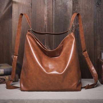 Damen Oil Wax Leather Große Kapazität Rucksack Umhängetasche Umhängetasche Geldbörse Windeltasche Hobo Bag Hobo Bag