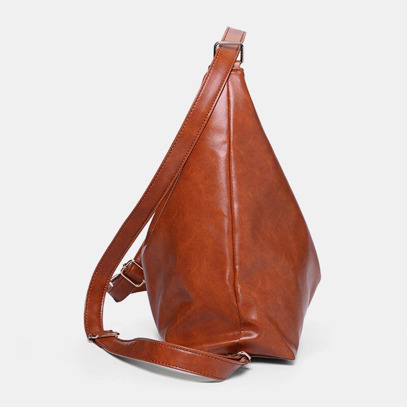 Damen Oil Wax Leather Große Kapazität Rucksack Umhängetasche Umhängetasche Geldbörse Windeltasche Hobo Bag Hobo Bag