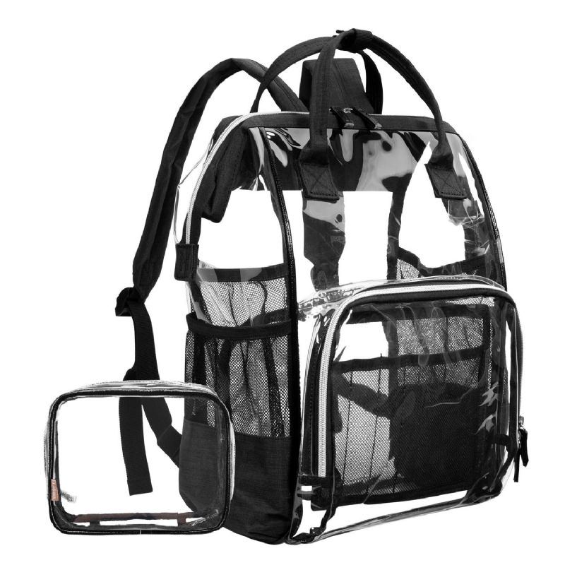 Damen Transparent Clear Jelly Patchwork Pvc Strandtasche Rucksack Handtasche