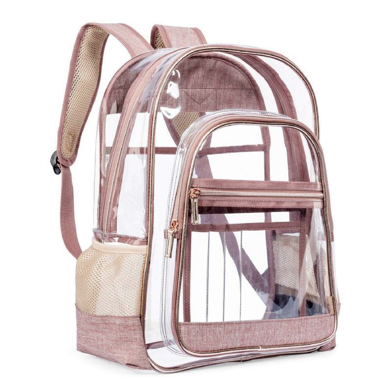 Damen Transparent Clear Jelly Patchwork Pvc Strandtasche Rucksack Handtasche