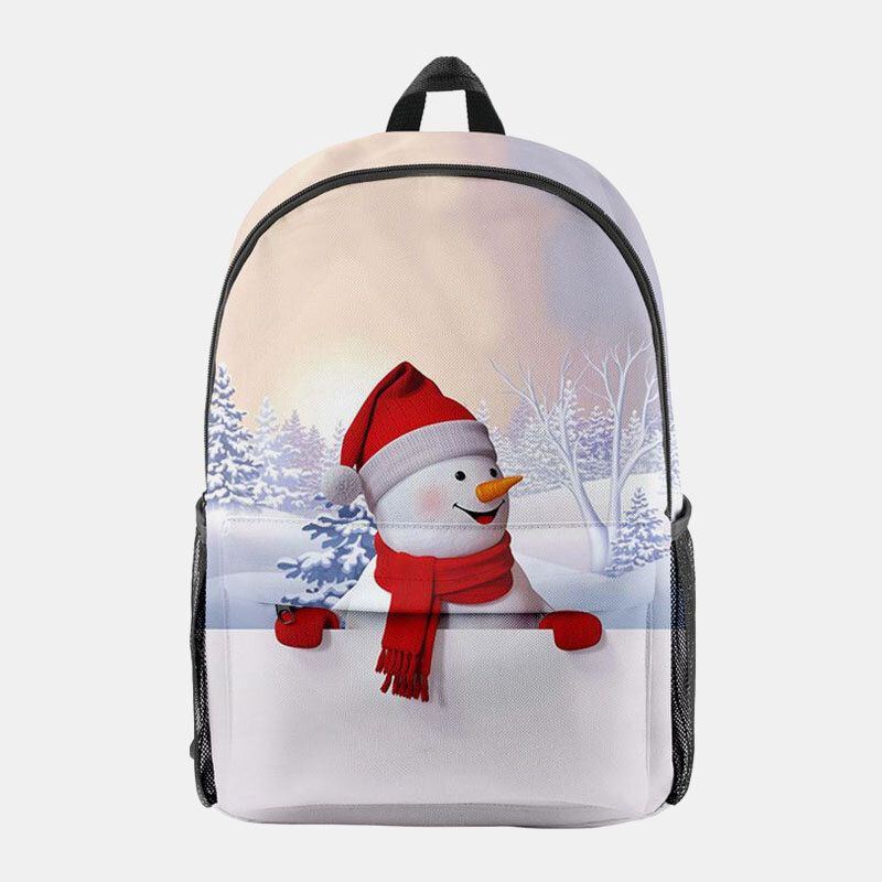 Damen Weihnachten Festlicher Dreidimensionaler Elch Weihnachtsmann Druck Casual Universal Schultasche Rucksack