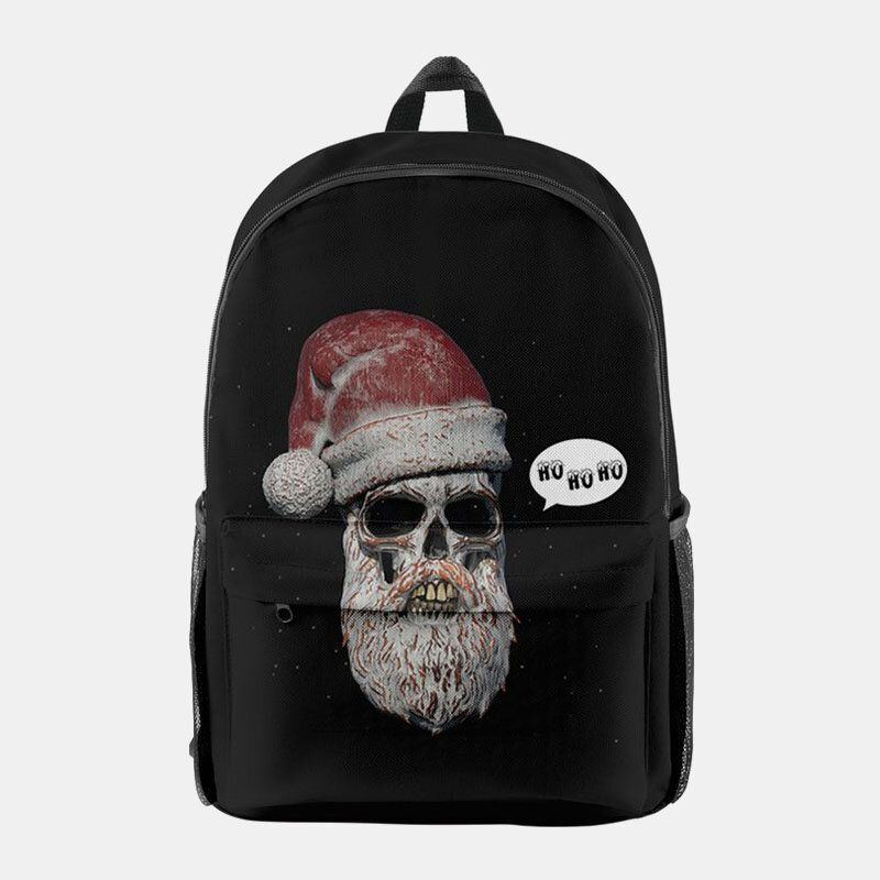 Damen Weihnachten Festlicher Dreidimensionaler Elch Weihnachtsmann Druck Casual Universal Schultasche Rucksack