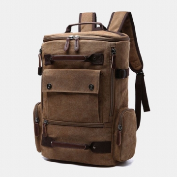 Herren Canvas Multi Pocket Große Kapazität Multifunktions Laptop Casual Rucksack Reisetasche