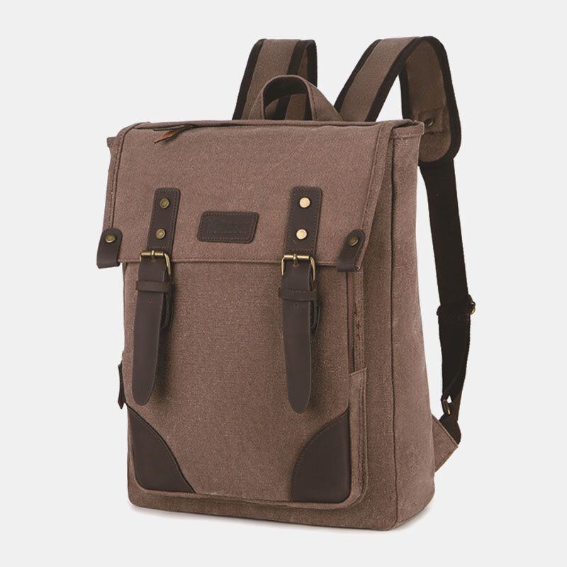 Herren Canvas Outdoor Travel Große Kapazität 14 Zoll Laptoptasche Schultasche Reiserucksack