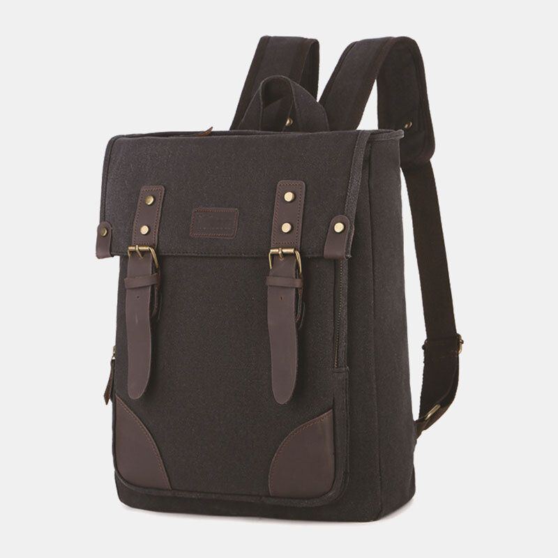 Herren Canvas Outdoor Travel Große Kapazität 14 Zoll Laptoptasche Schultasche Reiserucksack