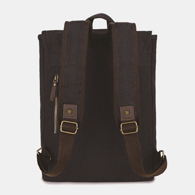 Herren Canvas Outdoor Travel Große Kapazität 14 Zoll Laptoptasche Schultasche Reiserucksack