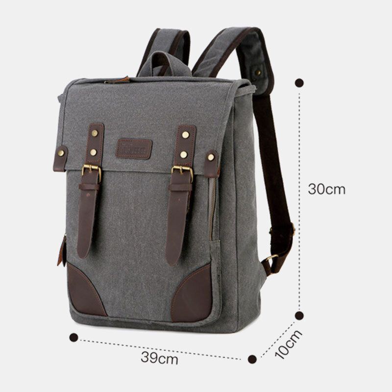 Herren Canvas Outdoor Travel Große Kapazität 14 Zoll Laptoptasche Schultasche Reiserucksack