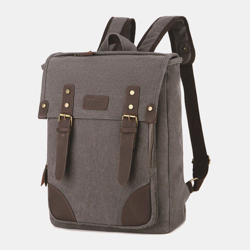 Herren Canvas Outdoor Travel Große Kapazität 14 Zoll Laptoptasche Schultasche Reiserucksack