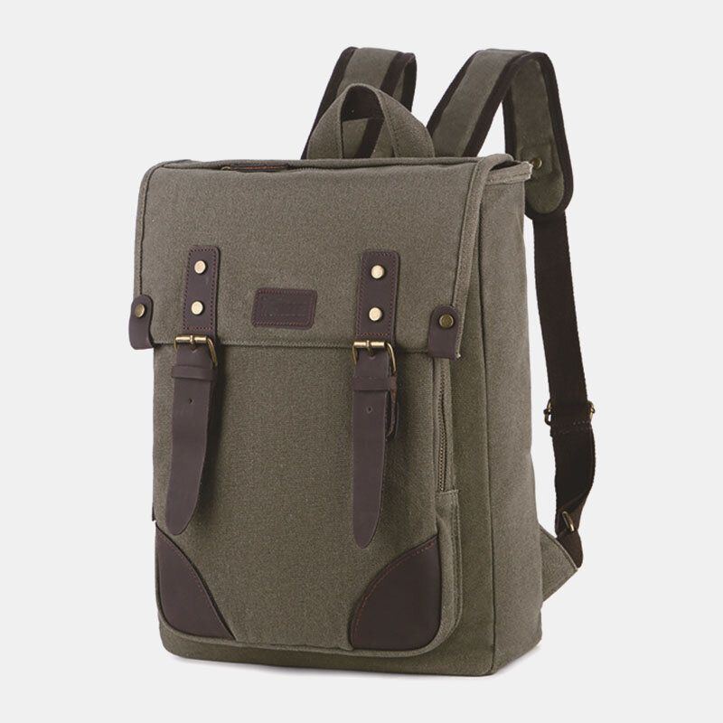 Herren Canvas Outdoor Travel Große Kapazität 14 Zoll Laptoptasche Schultasche Reiserucksack