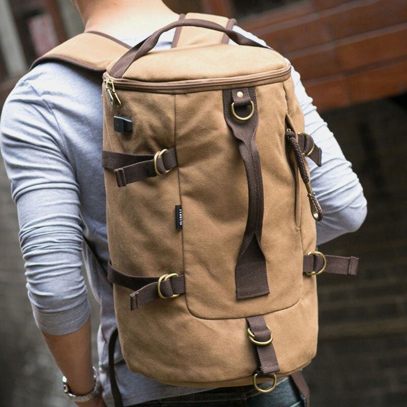 Herren Canvas Reiserucksack Multifunktions Mit Usb Ladefunktion Handtasche Umhängetasche Umhängetasche