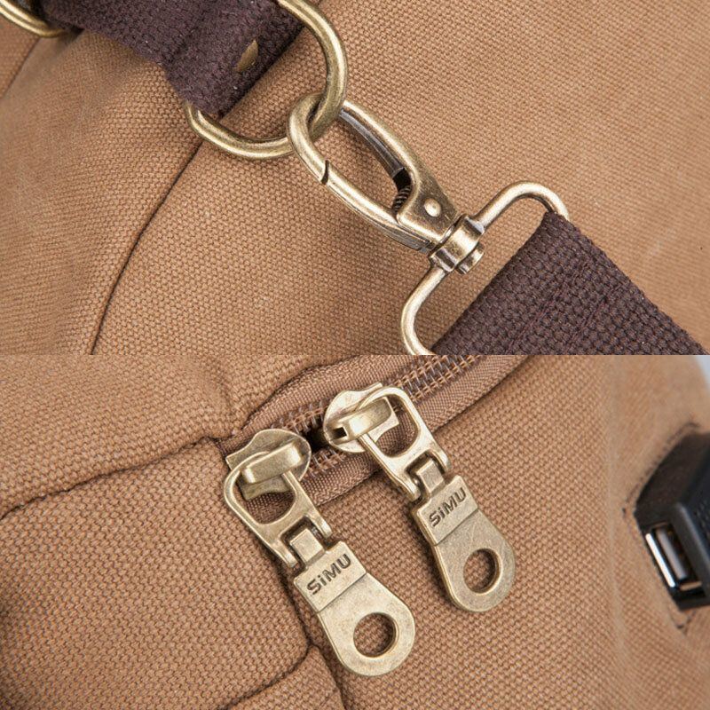 Herren Canvas Reiserucksack Multifunktions Mit Usb Ladefunktion Handtasche Umhängetasche Umhängetasche