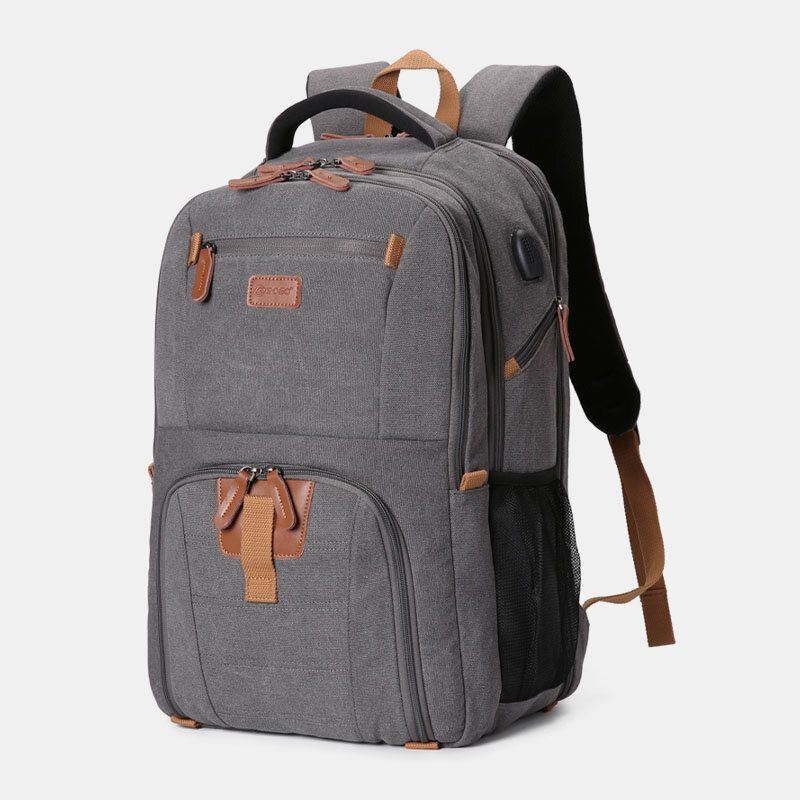 Herren Canvas Super Große Kapazität Multi Fächer Studentenrucksack Casual 17 Laptoptasche Reisetasche