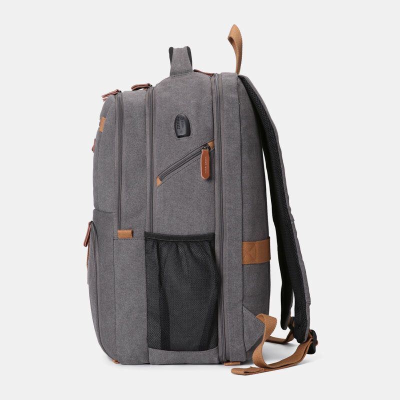 Herren Canvas Super Große Kapazität Multi Fächer Studentenrucksack Casual 17 Laptoptasche Reisetasche