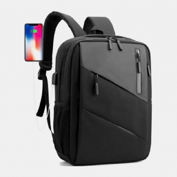 Herren Große Kapazität Mit Usb Aufladung Geschäftsreisen Outdoor Schultasche 14 Zoll Laptoptasche Rucksack