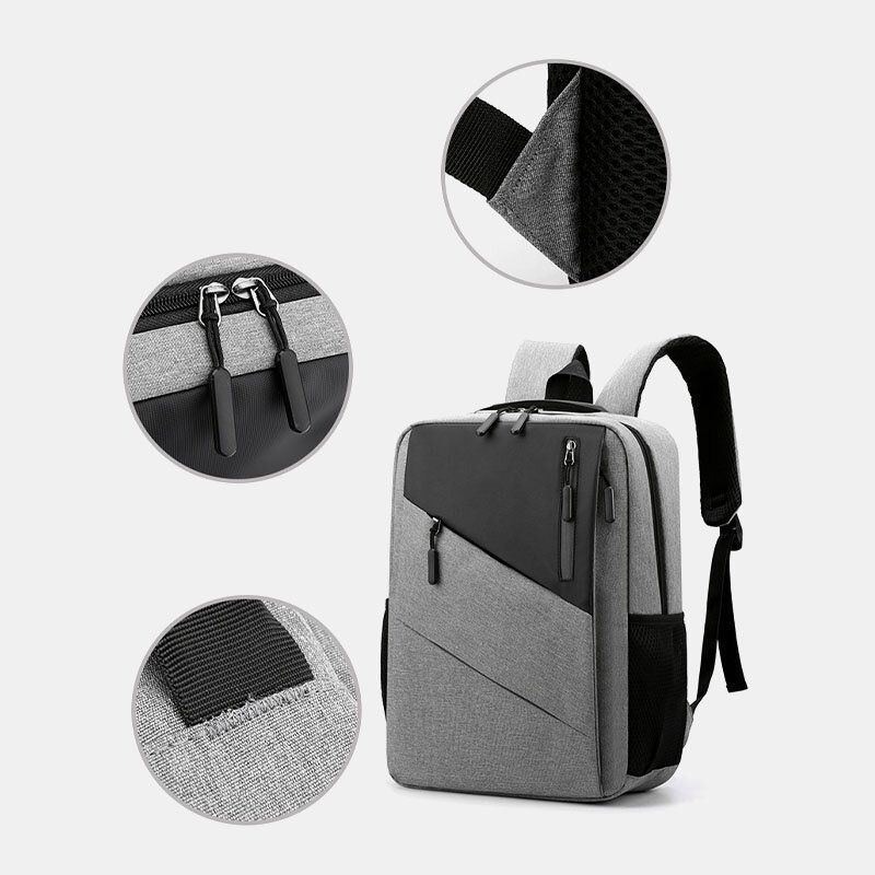 Herren Große Kapazität Mit Usb Aufladung Geschäftsreisen Outdoor Schultasche 14 Zoll Laptoptasche Rucksack