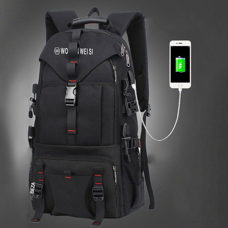 Herren Große Kapazität Wasserdichter Usb Laderucksack Mit Mehreren Taschen Für 14 Zoll Laptop Reise Kletterrucksack