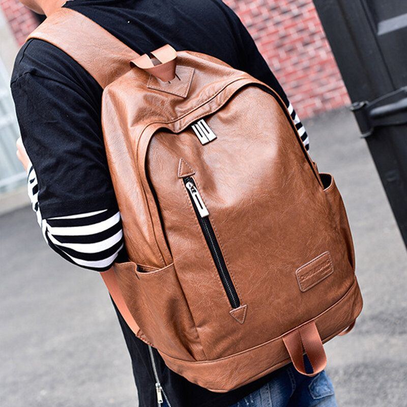 Herren Kunstleder Casual Fashion 14 Zoll Laptoptasche Schultasche Reiserucksack