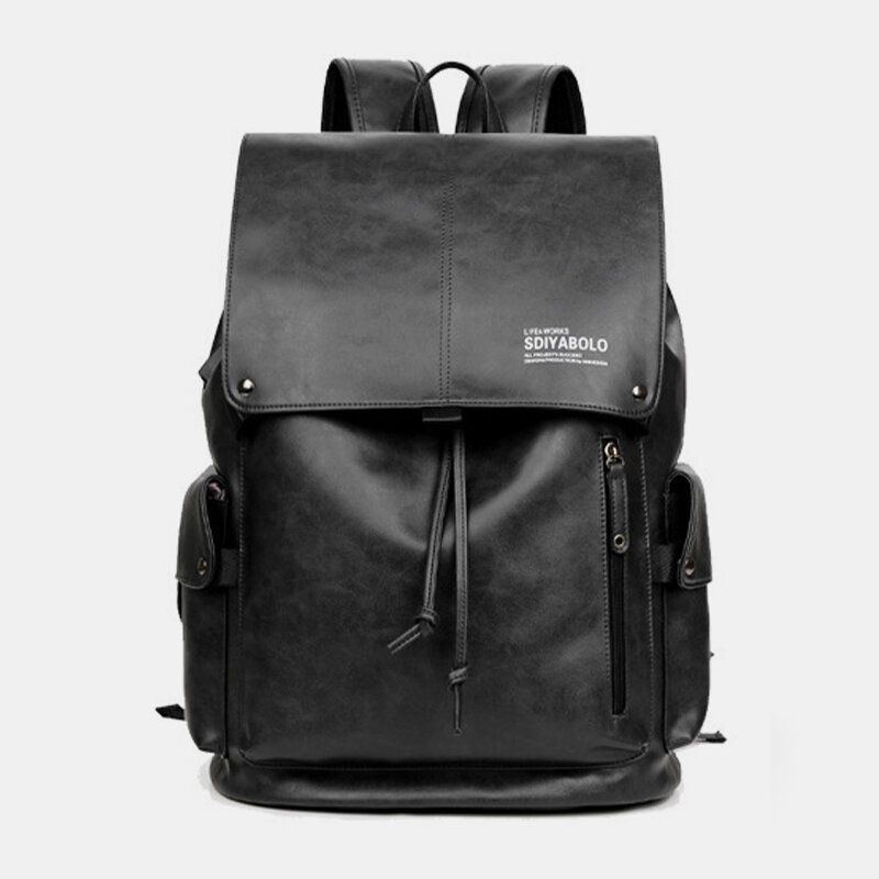 Herren Kunstleder Große Kapazität Wasserdicht 13.3 Zoll Laptoptasche Reisetasche Rucksack Mit Usb Aufladung