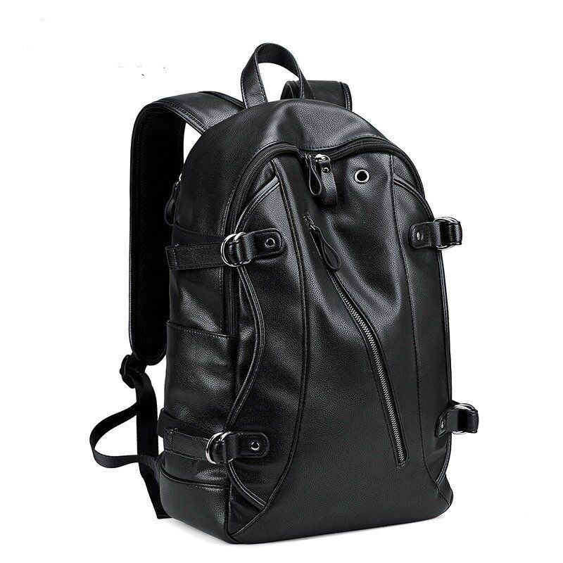 Herren Kunstleder Mode Freizeit Rucksack Usb Lade Reisetasche