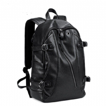 Herren Kunstleder Mode Freizeit Rucksack Usb Lade Reisetasche