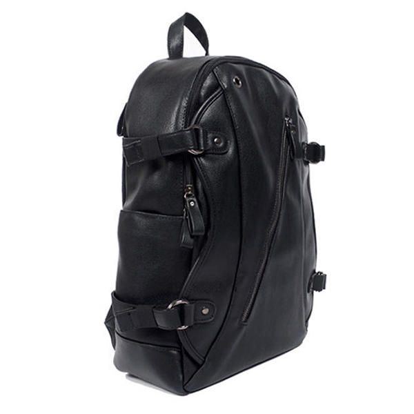 Herren Kunstleder Mode Freizeit Rucksack Usb Lade Reisetasche