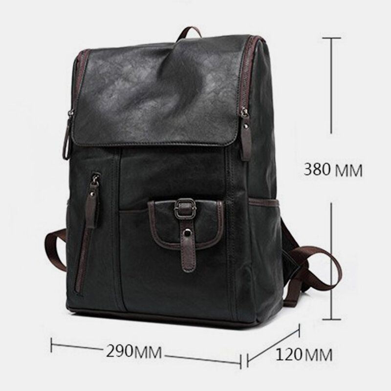 Herren Kunstleder Solid Casual Business 14 Zoll Laptoptasche Reisetasche Rucksack