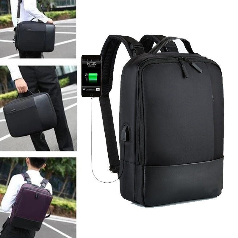 Herren Neu Multifunktionaler Rucksack Umhängetasche Business Bag Mit Usb Ladeanschluss