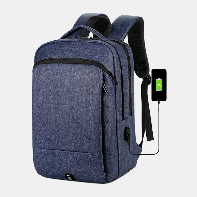 Herren Nylon Große Kapazität 14 Zoll Laptoptasche Mehrlagiger Business Casual Reiserucksack Mit Usb Aufladung