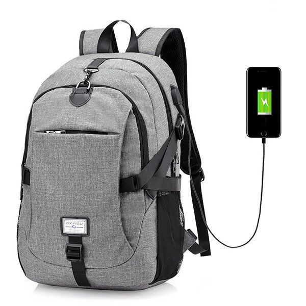 Herren Nylon Laptop Rucksack Mit Großer Kapazität Und Usb Ladeanschluss