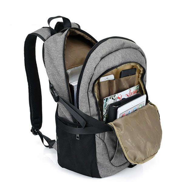 Herren Nylon Laptop Rucksack Mit Großer Kapazität Und Usb Ladeanschluss