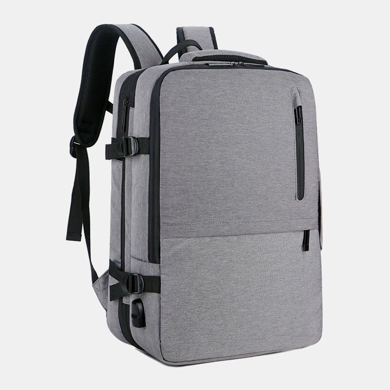 Herren Oxford Erweiterungskapazität Usb Aufladung Multi Pocket Business Laptop Rucksack