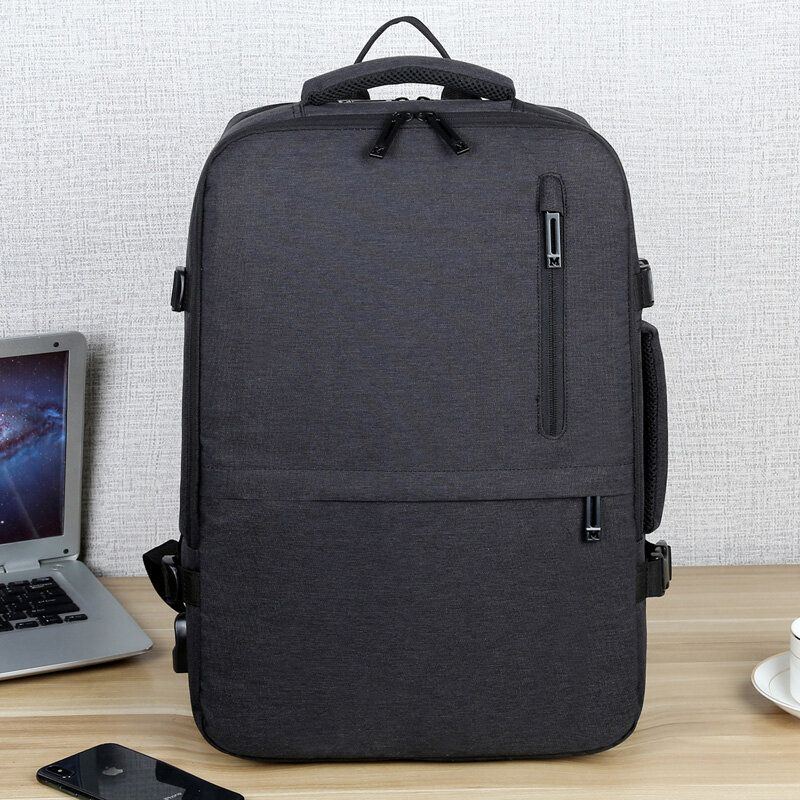 Herren Oxford Erweiterungskapazität Usb Aufladung Multi Pocket Business Laptop Rucksack