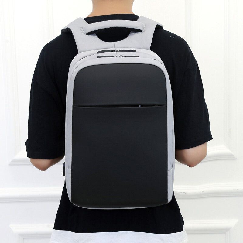 Herren Polyester 15.6 Zoll Wasserdichter Business Laptop Rucksack Mit Usb Aufladung