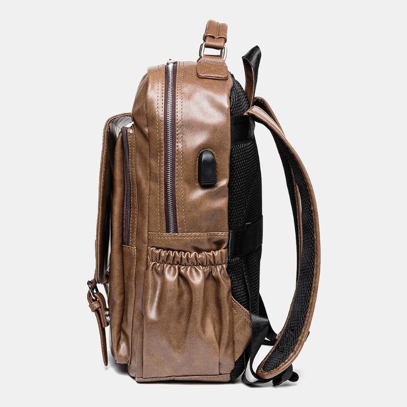 Herren Retro Freizeit Anti Diebstahl Rucksack Mit Großem Fassungsvermögen Und Usb Ladeanschluss