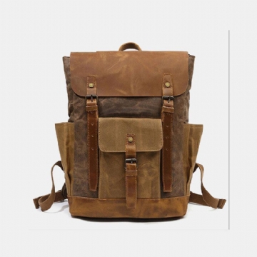 Herren Retro Vintage Canvas Leder Rucksack Sport Klettertasche Reise Anti Diebstahl Rucksack