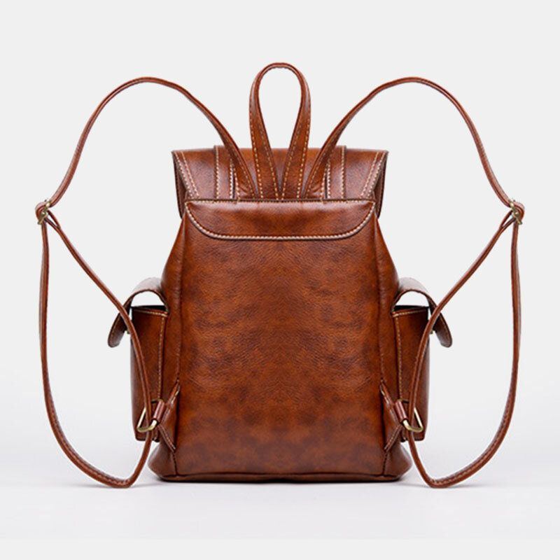 Herren Rucksack Aus Kunstleder Unisex Business Retro Einfarbig Täglich Große Kapazität Schulranzen