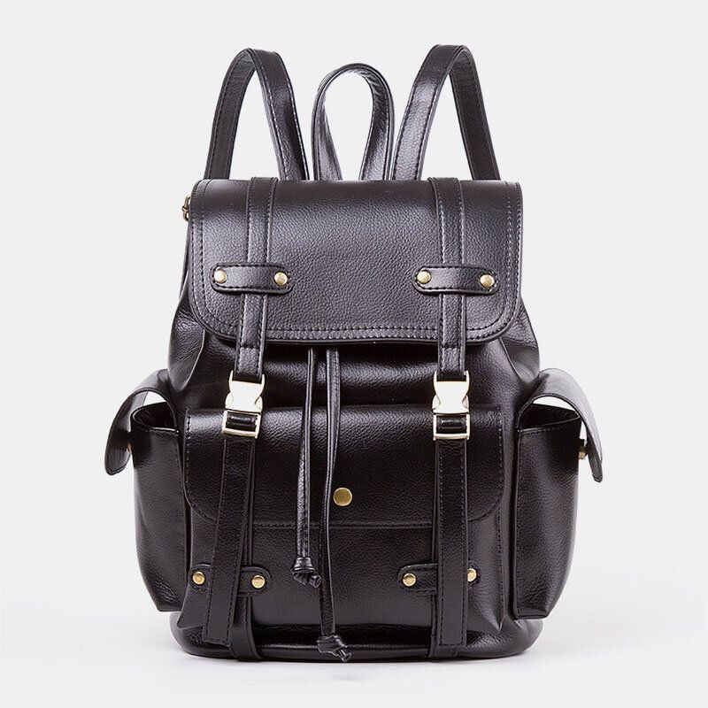 Herren Rucksack Aus Kunstleder Unisex Business Retro Einfarbig Täglich Große Kapazität Schulranzen