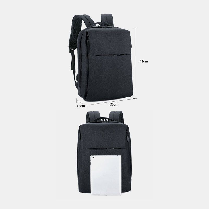 Herren Rucksack Aus Polyester Mit Usb Aufladung Und Großem Fassungsvermögen Für Business Laptops