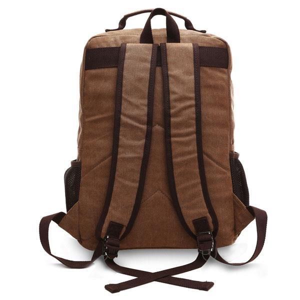 Herren Segeltuch Mit Großem Fassungsvermögen Reisereißverschluss Multifunktional Schultertasche Rucksack