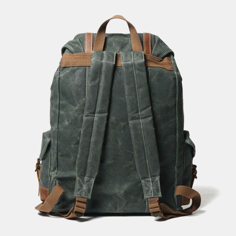 Herren Segeltuch Retro Reise Outdoor Wanderrucksack Mit Großem Fassungsvermögen Und Mehreren Taschen