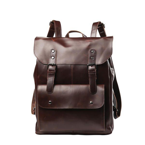 Herren Und Damen Retro Leder Rucksack Mit Großem Fassungsvermögen