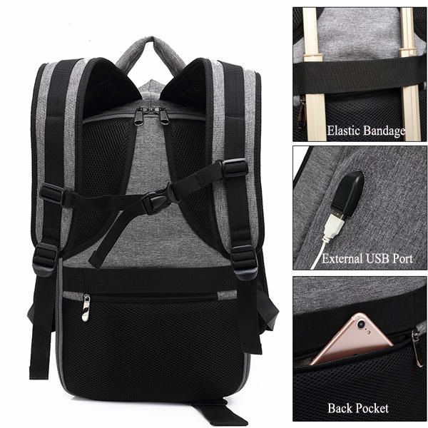 Herrenmode Anti Diebstahl Rucksack Lässige Wasserdichte Reisetasche Laptoptasche Mochila Mit Usb Anschluss